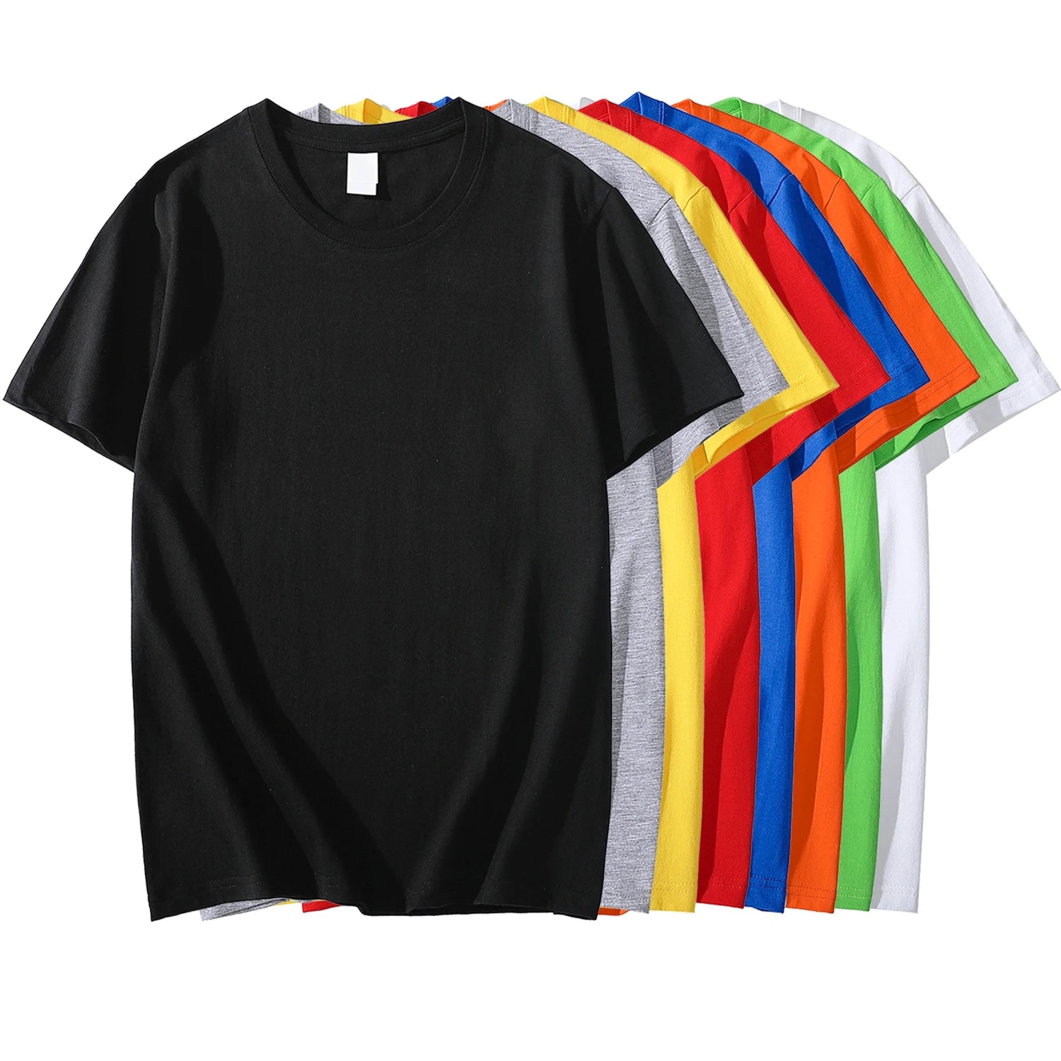 Solid Color T-shirt 8 Colors 2025 New Short Sleeve Men's/Women's Heavy Pound 220g Cotton White Crewneck Loose Top S-4XL