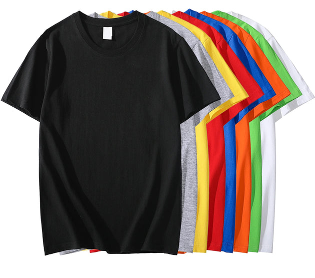 Solid Color T-shirt 8 Colors 2025 New Short Sleeve Men's/Women's Heavy Pound 220g Cotton White Crewneck Loose Top S-4XL