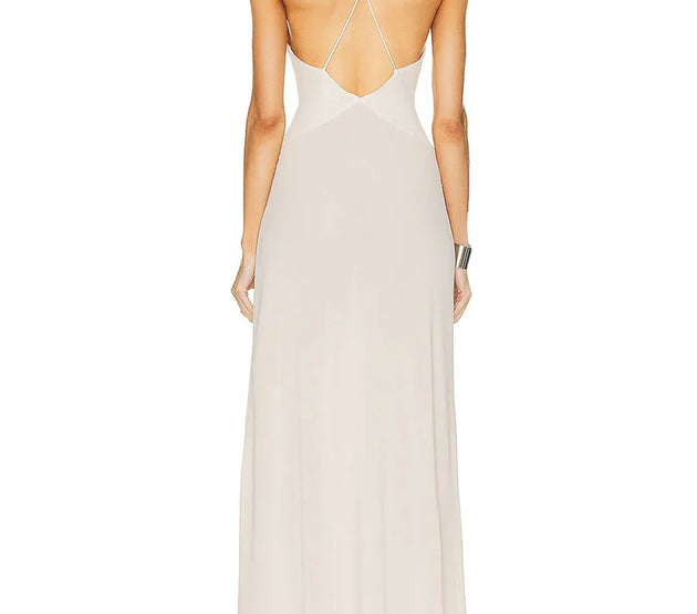 Elegant Women s Sleeveless V Neck Maxi Dress with Floral Embellishments for Summer Evening Parties and Events