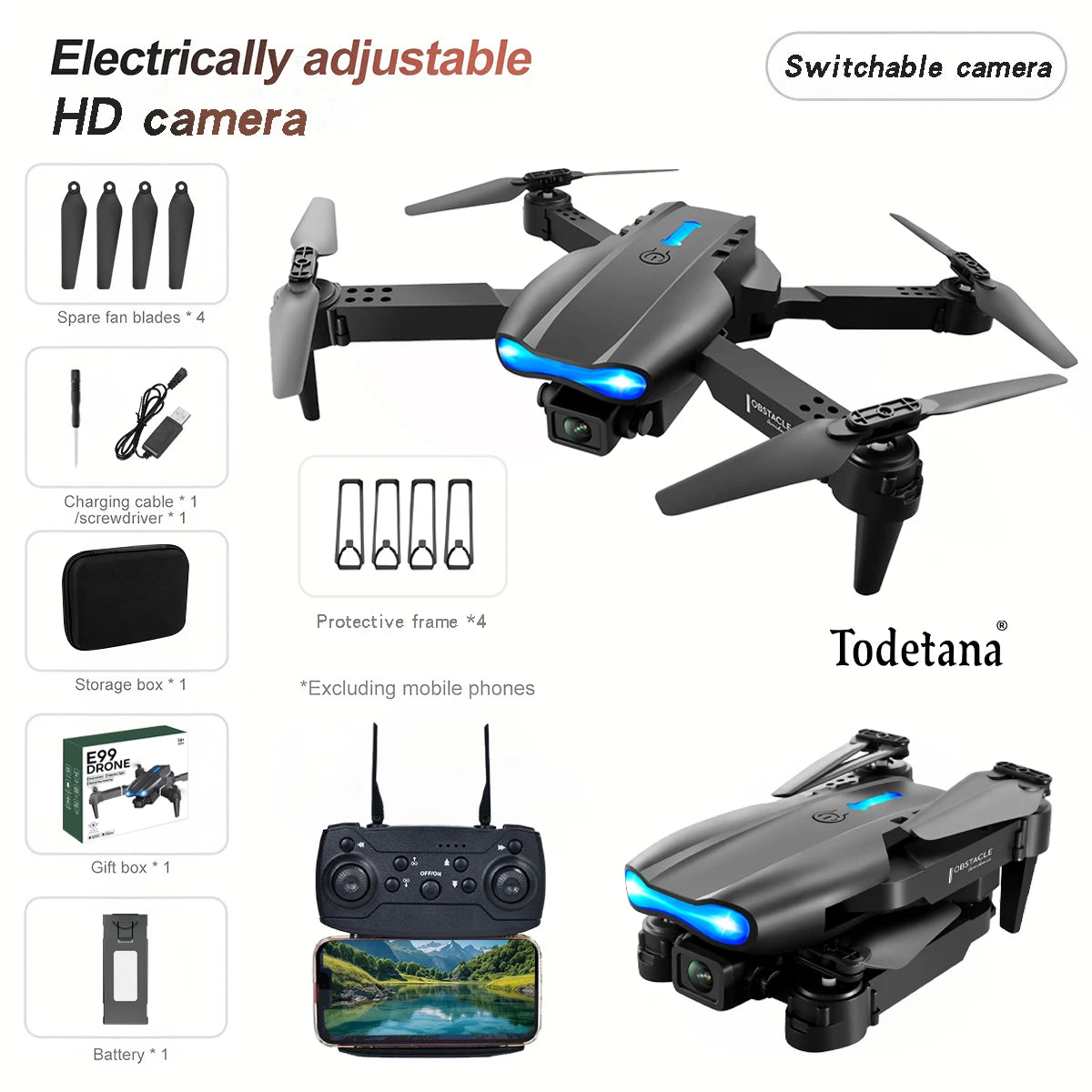 E99 K3 Pro Drone 4K HD Dual Camera Quadcopter WIFI FPV Obstacle Avoidance Long Flight Time Foldable Design for Professional Aeri