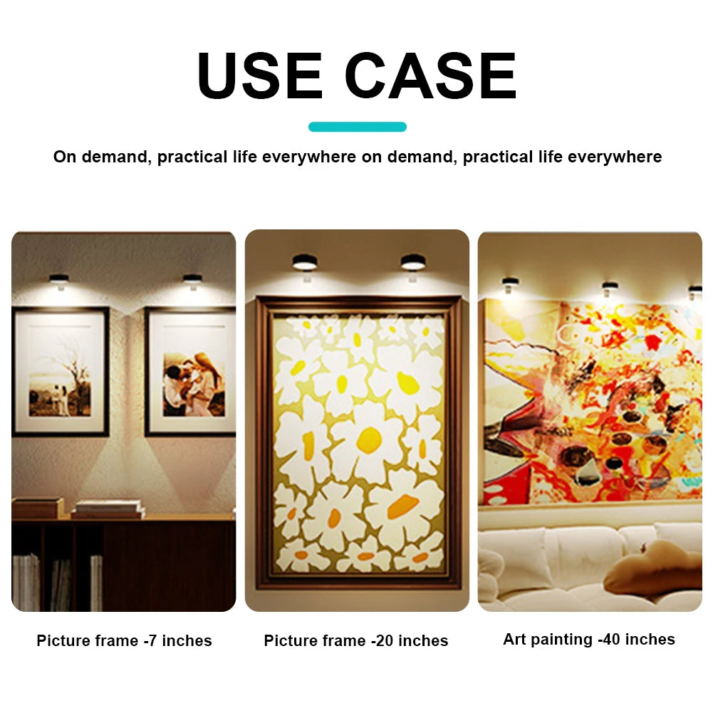 2/3 Pcs Rechargeable Wireless Wall Light 3/13 Color Dimmable Led Spotlight For Lighting Paintings Pictures with Remote and Timer