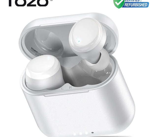 Refurbished TOZO Ergonomic TWS Earbuds Headsets Mini Earphone Sport Anti Sweat Waterproof Touch Control APP Support Preset EQs