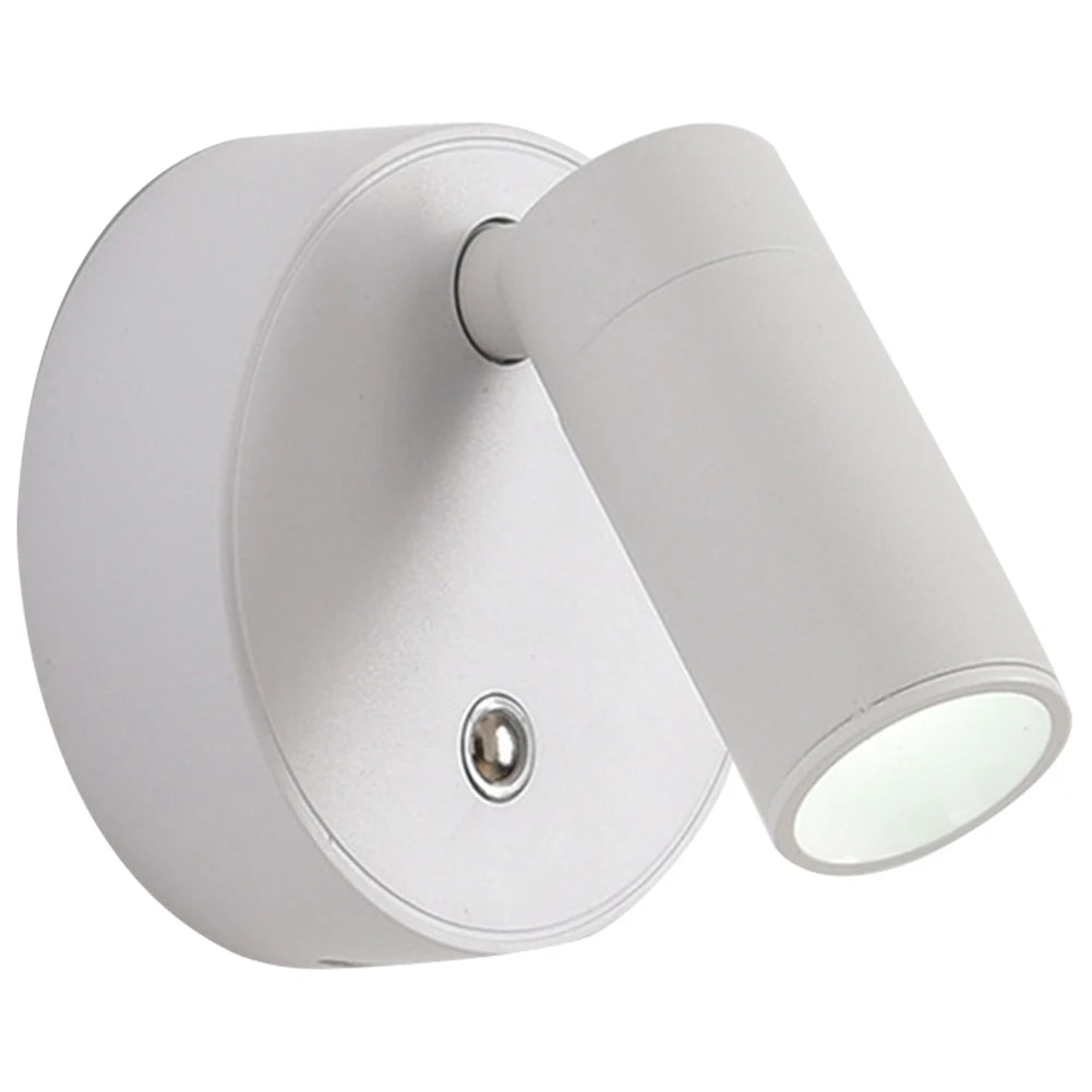 Adjustable Wall Light USB Rechargeable 3W Bedside Study Reading Sconce Lamp COB LED Wall Light Backlight for Bedroom Living Room