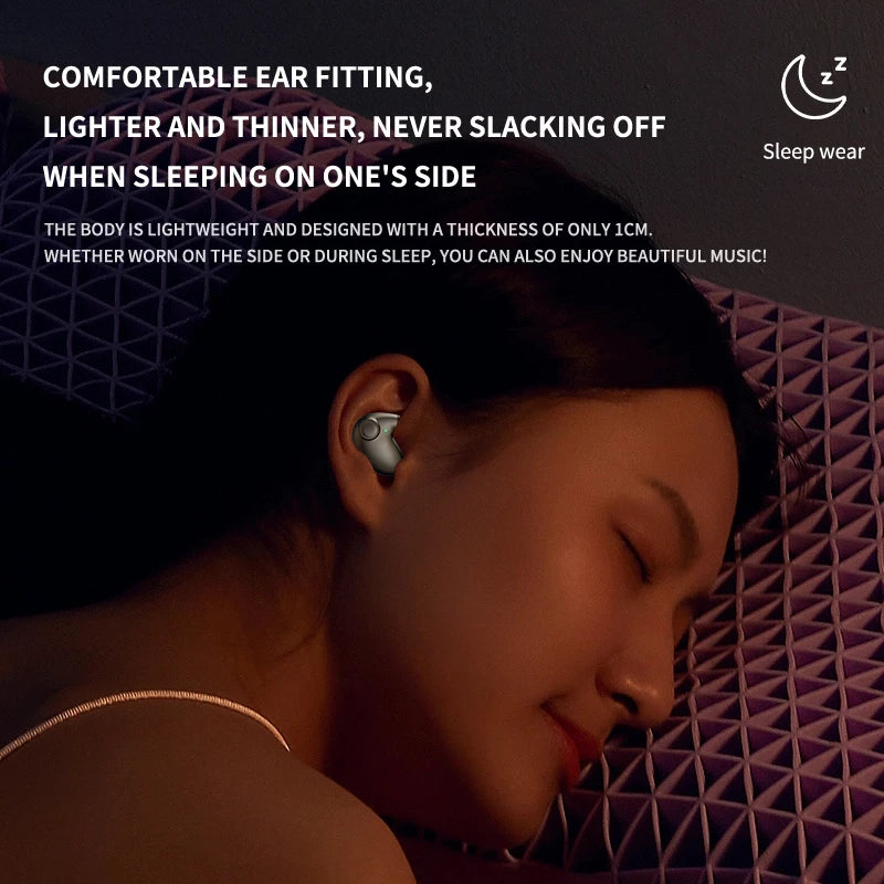 Invisible Sleep Wireless Earphone TWS Bluetooth 5.3 Headphones Hidden Earbuds IPX5 Waterproof Long Standby Sports Headset