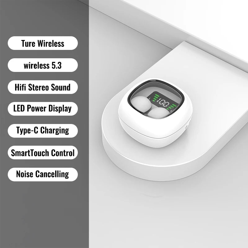 SHUKE Hidden Bluetooth Headset TWS Wireless Headphones Mini Sleep Earbuds Noise Reduction Earbuds HiFi Stereo Music Earphones