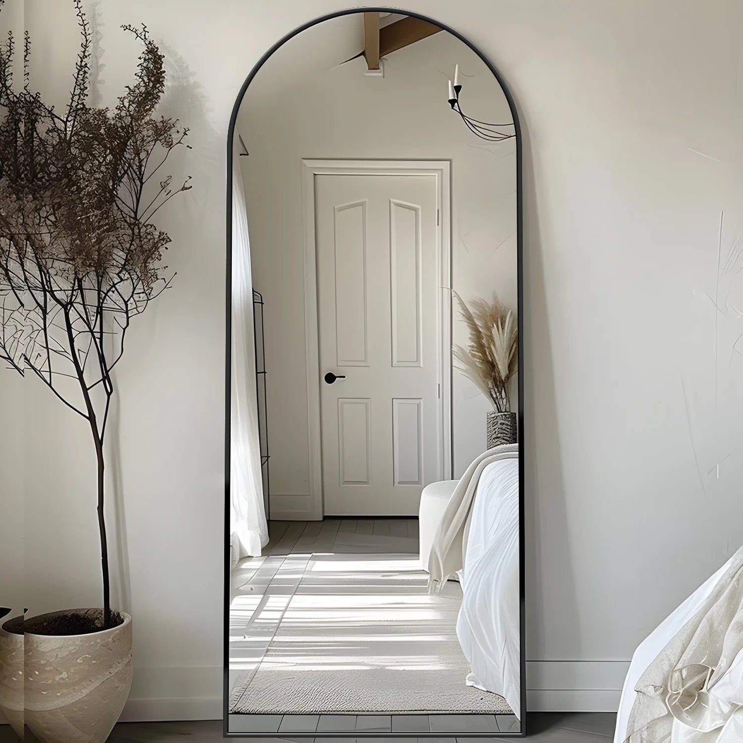 Full Length Mirror, 58"x18" Oversized Floor Mirror, Rectangular Full Body Mirror with Stand for Bedroom, Living Room, Cloakroom