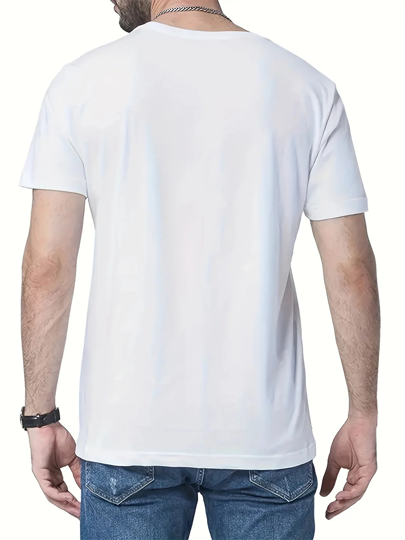 Summer Men'S Fashion Short-Sleeve T-Shirt with Letter Pattern Print