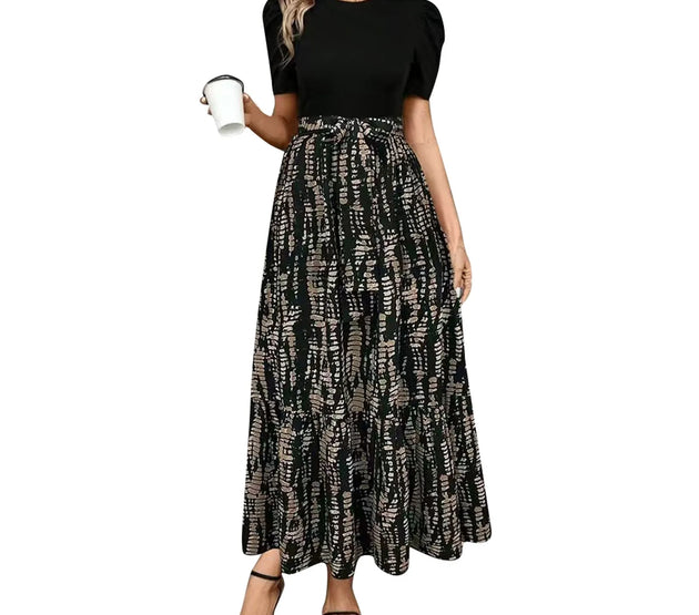 Women's Dresses High Waist Floral Print Dress Elegant Fashionable Maxi Sundress Casual Vintage Style For Spring Summer