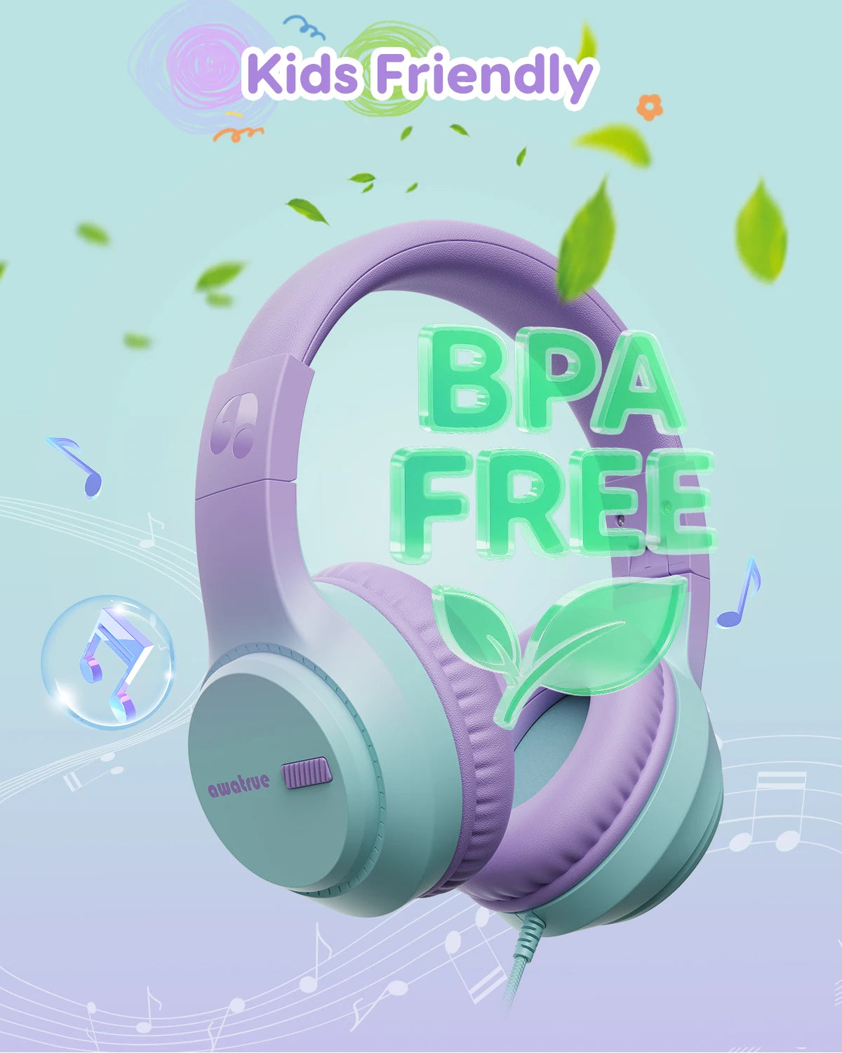 HK07 Kids Headphones with Cord for School Wired Stereo Sound Over-Ear Headphones 3.5mm Jack for Tablet for Kids Boys Girls Gifts