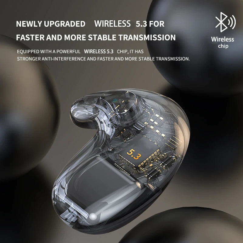 Invisible Sleep Wireless Earphone TWS Bluetooth 5.3 Headphones Hidden Earbuds IPX5 Waterproof Long Standby Sports Headset