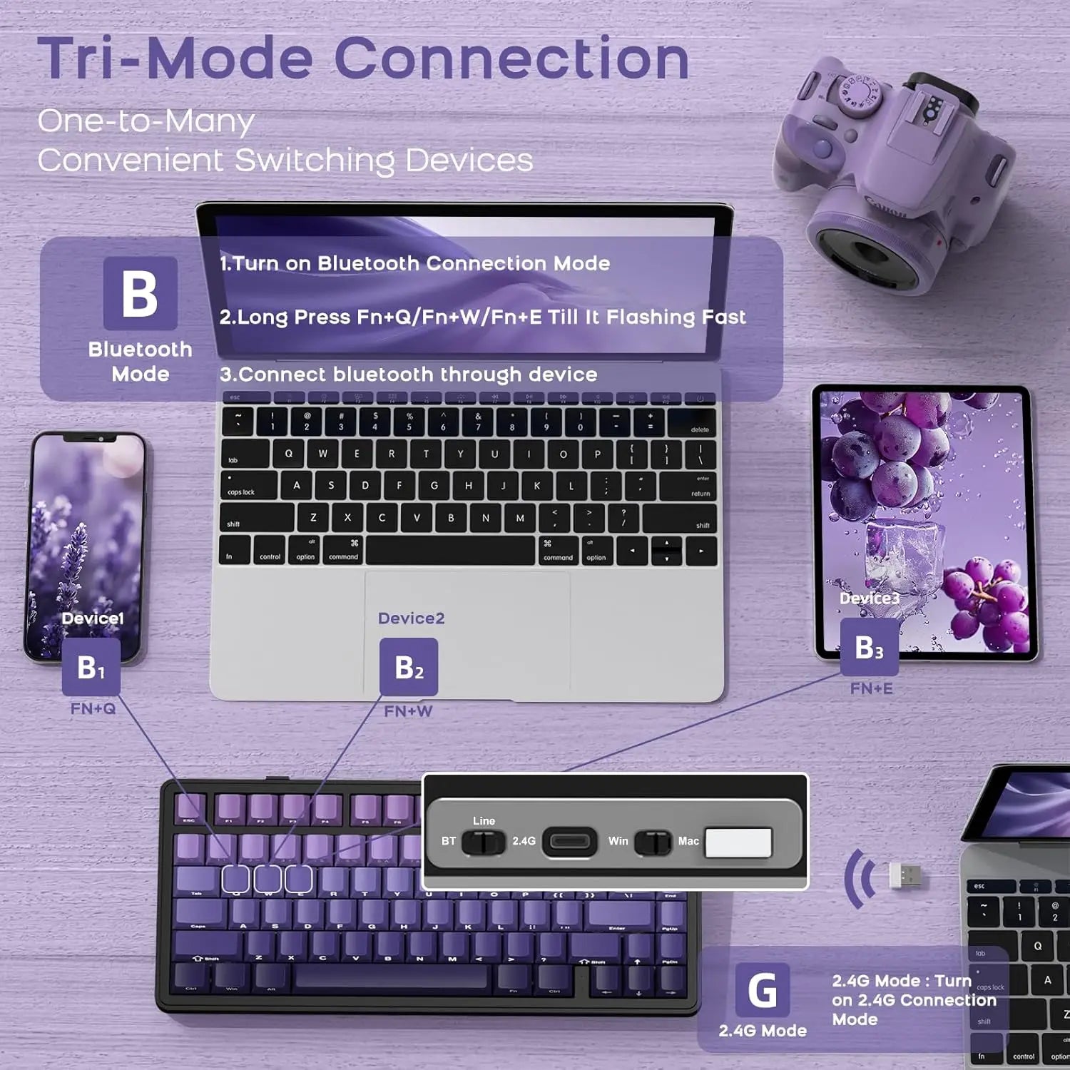 ATTACK SHARK X85 Wireless Mechanical Gaming Keyboard with Knob Hot Swappable BT5.1/2.4Ghz/USB-C Side Print PBT Keycaps 75% Gaske