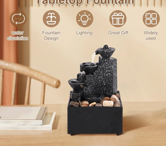 Art waterfall fountain small ornament desktop beautiful decoration can be used for living room family bedroom study office