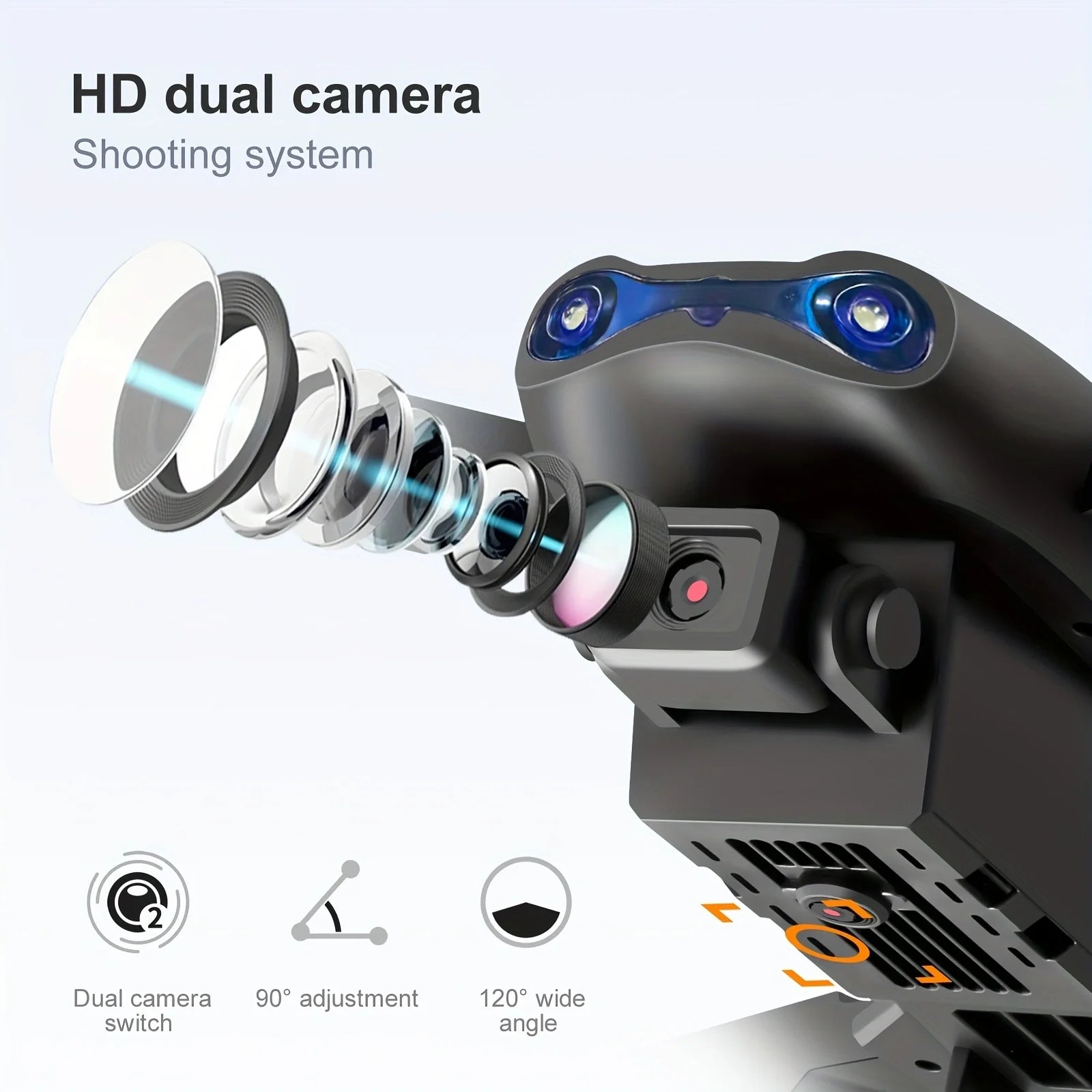 E99 Professional RC Drone, Dual Camera Double Folding RC Quadcopter Height Hold Remote Control Toy, Remote Control Beginner Men'
