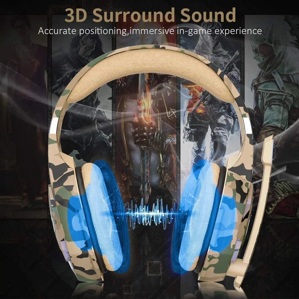 K1PRO Wired Gaming Headset for PS4 PC Xbox One PS5 Controller,Noise Cancelling Over Ear Headphones with Adjustable Mic,Bass Surr