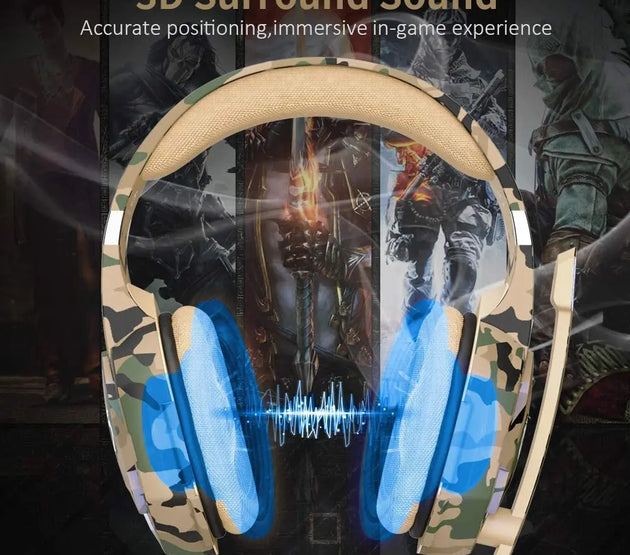 K1PRO Wired Gaming Headset for PS4 PC Xbox One PS5 Controller,Noise Cancelling Over Ear Headphones with Adjustable Mic,Bass Surr